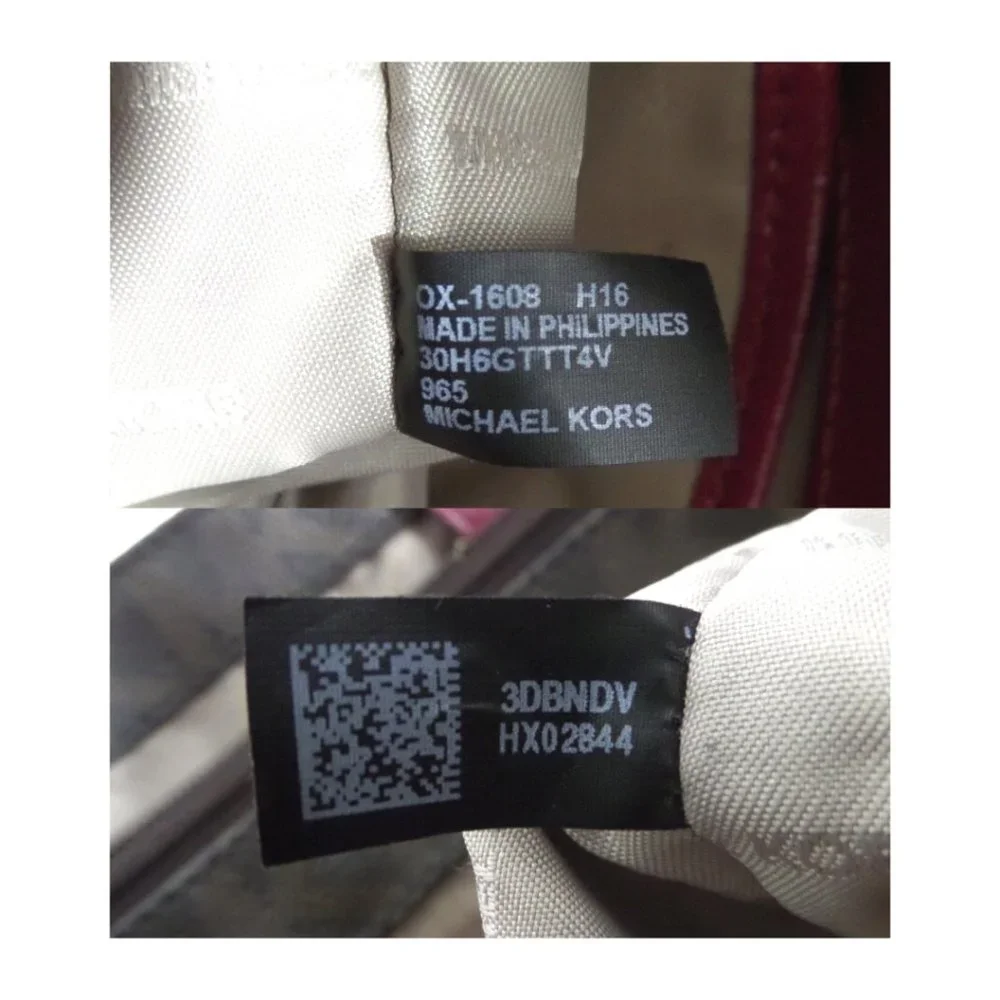 Michael Kors | Jet Set Signature Brown/Cherry Logo Tote (NWT) - Picture 12 of 13